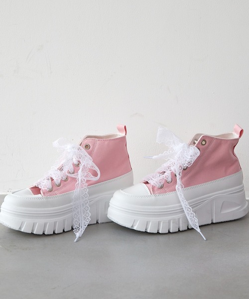 paravion(パラビオン)の「厚底シューズ(スニーカー・レディース・ホワイト/ブラック/ピンク・S/M/L)」の10枚目の写真