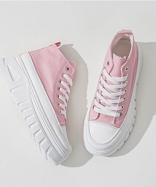 paravion(パラビオン)の「厚底シューズ(スニーカー・レディース・ホワイト/ブラック/ピンク・S/M/L)」の8枚目の写真