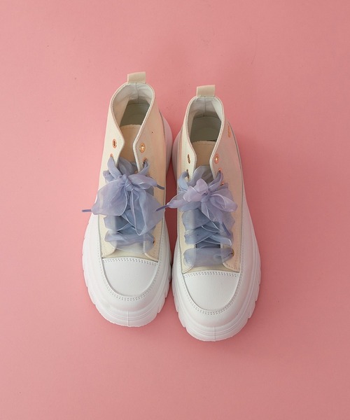 paravion(パラビオン)の「厚底シューズ(スニーカー・レディース・ホワイト/ブラック/ピンク・S/M/L)」の4枚目の写真