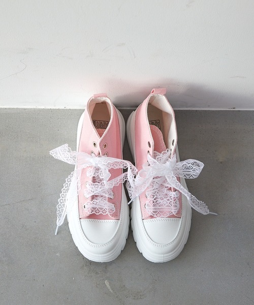 paravion(パラビオン)の「厚底シューズ(スニーカー・レディース・ホワイト/ブラック/ピンク・S/M/L)」の7枚目の写真