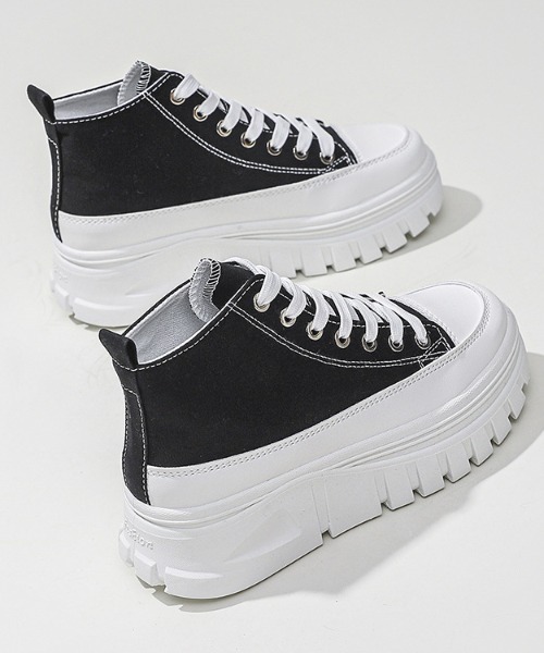 paravion(パラビオン)の「厚底シューズ(スニーカー・レディース・ホワイト/ブラック/ピンク・S/M/L)」の13枚目の写真