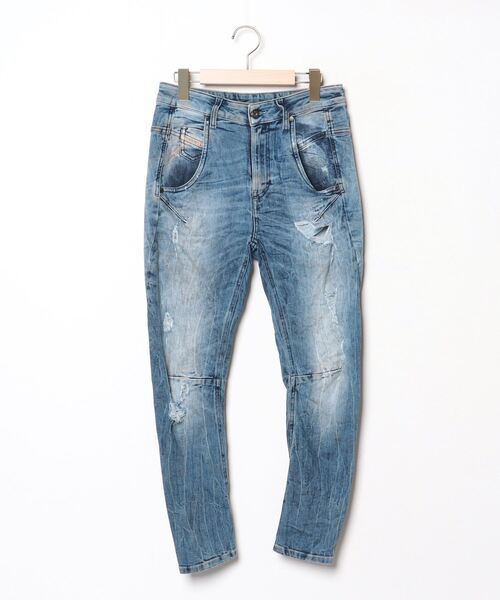 Diesel/D-Arker ダメージ加工 ストレート デニムパンツ ブルー Diesel ダメージ加工 ストレートデニムパンツ - メルカリ