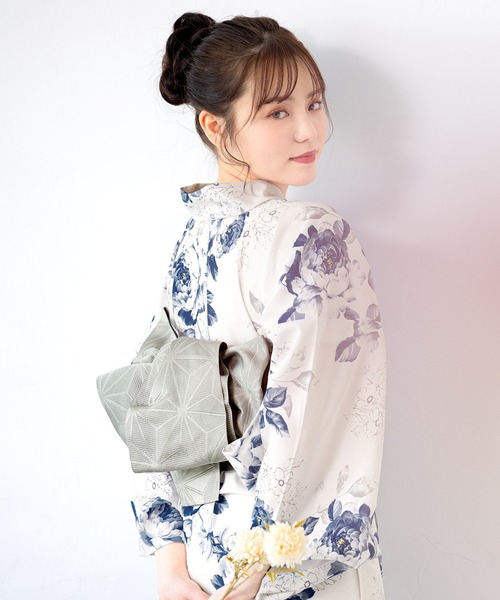 SOUBIEN（ソウビエン）の「【floro by SOUBIEN】浴衣2点セット(浴衣＋半幅帯）（浴衣・レディース・ブラウン系その他/イエロー系その他/ブルー系6/ブラウン系その他2/ネイビー系/ブルー系2/ブルー系4/スカイブルー系/ブルー系3/ブルー系5/ブラウン系その他3/ブルー系/ブルー系1/ブラック系・FREE）」の12枚目の写真