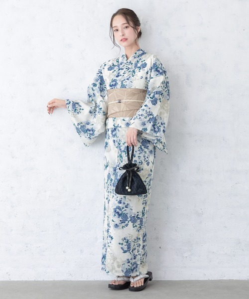 SOUBIEN（ソウビエン）の「【floro by SOUBIEN】浴衣2点セット(浴衣＋半幅帯）（浴衣・レディース・ブラウン系その他/イエロー系その他/ブルー系6/ブラウン系その他2/ネイビー系/ブルー系2/ブルー系4/スカイブルー系/ブルー系3/ブルー系5/ブラウン系その他3/ブルー系/ブルー系1/ブラック系・FREE）」の15枚目の写真