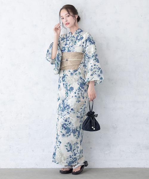 SOUBIEN（ソウビエン）の「【floro by SOUBIEN】浴衣2点セット(浴衣＋半幅帯）（浴衣・レディース・ブラウン系その他/イエロー系その他/ブルー系6/ブラウン系その他2/ネイビー系/ブルー系2/ブルー系4/スカイブルー系/ブルー系3/ブルー系5/ブラウン系その他3/ブルー系/ブルー系1/ブラック系・FREE）」の16枚目の写真