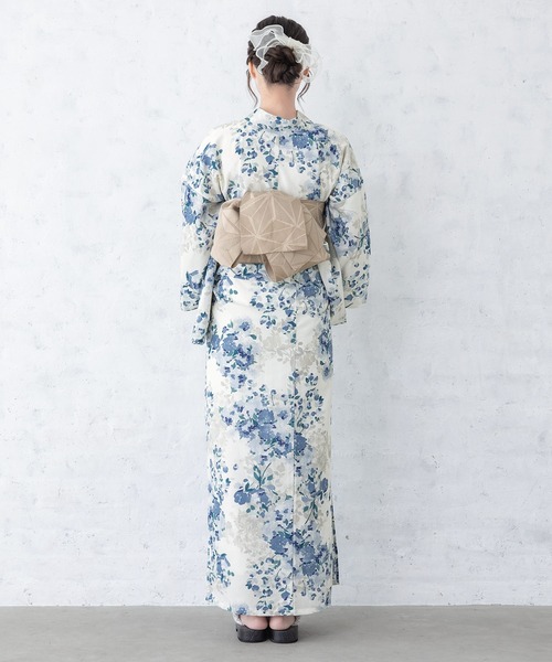 SOUBIEN（ソウビエン）の「【floro by SOUBIEN】浴衣2点セット(浴衣＋半幅帯）（浴衣・レディース・ブラウン系その他/イエロー系その他/ブルー系6/ブラウン系その他2/ネイビー系/ブルー系2/ブルー系4/スカイブルー系/ブルー系3/ブルー系5/ブラウン系その他3/ブルー系/ブルー系1/ブラック系・FREE）」の18枚目の写真