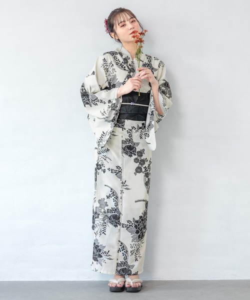 SOUBIEN（ソウビエン）の「【floro by SOUBIEN】浴衣2点セット(浴衣＋半幅帯）（浴衣・レディース・ブラウン系その他/イエロー系その他/ブルー系6/ブラウン系その他2/ネイビー系/ブルー系2/ブルー系4/スカイブルー系/ブルー系3/ブルー系5/ブラウン系その他3/ブルー系/ブルー系1/ブラック系・FREE）」の22枚目の写真