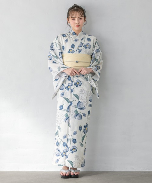 【floro by SOUBIEN】浴衣2点セット ソウビエン floro by SOUBIEN】浴衣2点セット(浴衣＋半幅帯）（浴衣