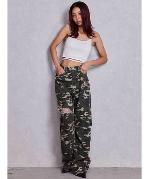 GYDA（ジェイダ）の「ハイウエストGG Stitch バレルレッグダメージデニムパンツ（デニムパンツ・レディース・ライトブルー/ブルー/インディゴブルー/その他1・X-SMALL/MEDIUM/SMALL）」の18枚目の写真