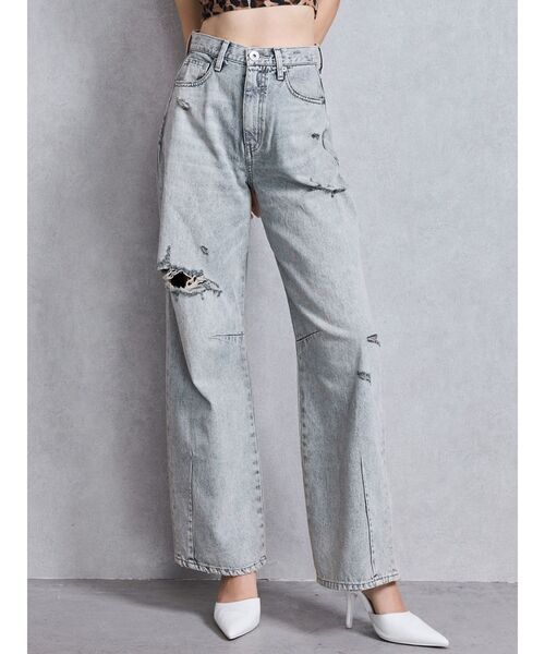 GYDA（ジェイダ）の「ハイウエストGG Stitch バレルレッグダメージデニムパンツ（デニムパンツ・レディース・ライトブルー/ブルー/インディゴブルー/その他1・X-SMALL/MEDIUM/SMALL）」の22枚目の写真