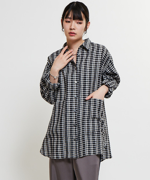 SOFFITTO(ソフィット)の「リネンフロントポケットビックシャツ(シャツ/ブラウス・レディース・ピンク/イエロー系その他/ブラック系その他・FREE)」の2枚目の写真