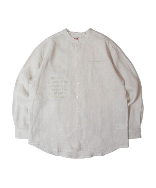 JACKROSE（ジャックローズ）の「BAYCANT ﾘﾈﾝ100% ﾊﾞﾝﾄﾞｶﾗｰLSｼｬﾂ（シャツ/ブラウス・メンズ・ブラック/ナチュラル/カーキ・M/L/XL）」の9枚目の写真