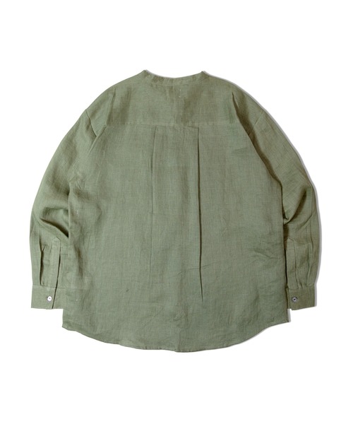 JACKROSE（ジャックローズ）の「BAYCANT ﾘﾈﾝ100% ﾊﾞﾝﾄﾞｶﾗｰLSｼｬﾂ（シャツ/ブラウス・メンズ・ブラック/ナチュラル/カーキ・M/L/XL）」の12枚目の写真