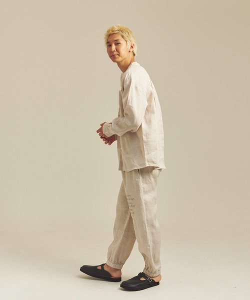 JACKROSE（ジャックローズ）の「BAYCANT ﾘﾈﾝ100% ﾊﾞﾝﾄﾞｶﾗｰLSｼｬﾂ（シャツ/ブラウス・メンズ・ブラック/ナチュラル/カーキ・M/L/XL）」の16枚目の写真