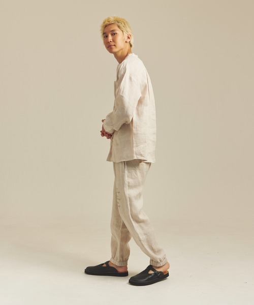 JACKROSE（ジャックローズ）の「BAYCANT ﾘﾈﾝ100% ﾊﾞﾝﾄﾞｶﾗｰLSｼｬﾂ（シャツ/ブラウス・メンズ・ブラック/ナチュラル/カーキ・M/L/XL）」の17枚目の写真