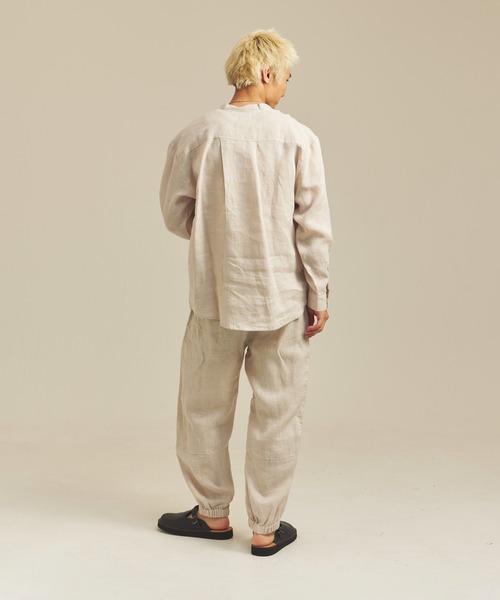 JACKROSE（ジャックローズ）の「BAYCANT ﾘﾈﾝ100% ﾊﾞﾝﾄﾞｶﾗｰLSｼｬﾂ（シャツ/ブラウス・メンズ・ブラック/ナチュラル/カーキ・M/L/XL）」の21枚目の写真