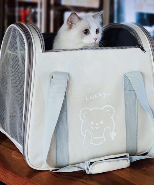 aimoha（アイモハ）の「軽量　ペット用キャリーケース（ペット用キャリーケース・レディース・ホワイト/グレー・LARGE/MEDIUM）」の8枚目の写真