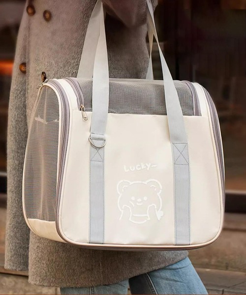 aimoha（アイモハ）の「軽量　ペット用キャリーケース（ペット用キャリーケース・レディース・ホワイト/グレー・LARGE/MEDIUM）」の9枚目の写真