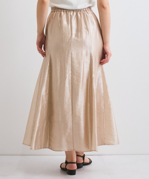 QUEENS COURT（クイーンズコート）の「シャイニートリコットスカート≪手洗い可能≫（スカート・レディース・チャコールグレー/シルバー系その他/ピンク・M）」の6枚目の写真