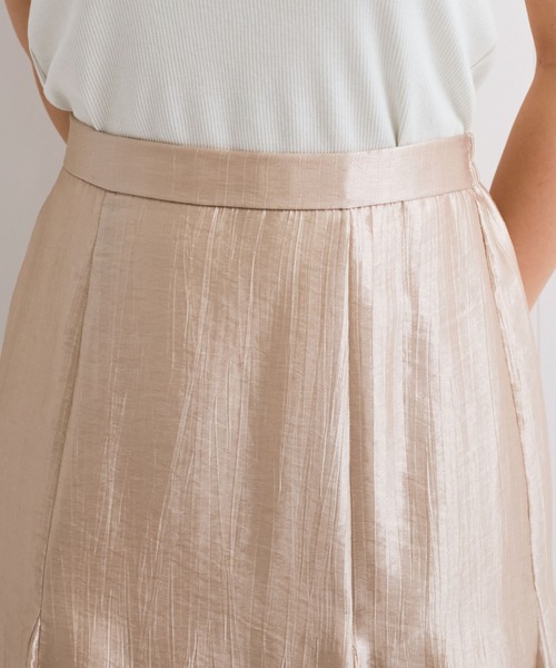 QUEENS COURT（クイーンズコート）の「シャイニートリコットスカート≪手洗い可能≫（スカート・レディース・チャコールグレー/シルバー系その他/ピンク・M）」の7枚目の写真