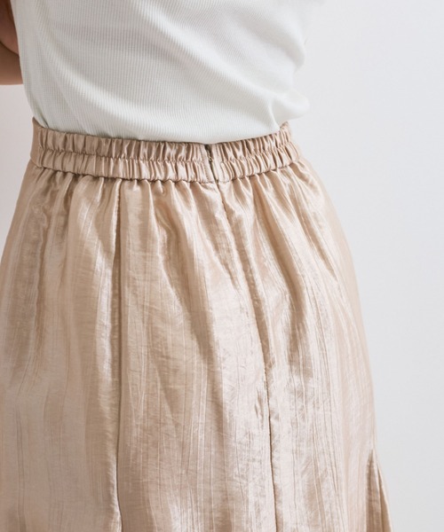 QUEENS COURT（クイーンズコート）の「シャイニートリコットスカート≪手洗い可能≫（スカート・レディース・チャコールグレー/シルバー系その他/ピンク・M）」の8枚目の写真