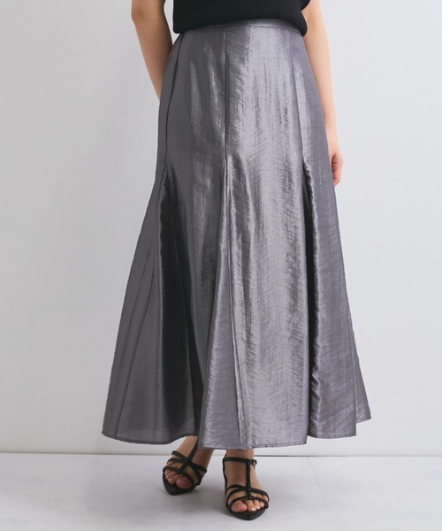 QUEENS COURT（クイーンズコート）の「シャイニートリコットスカート≪手洗い可能≫（スカート・レディース・チャコールグレー/シルバー系その他/ピンク・M）」の12枚目の写真