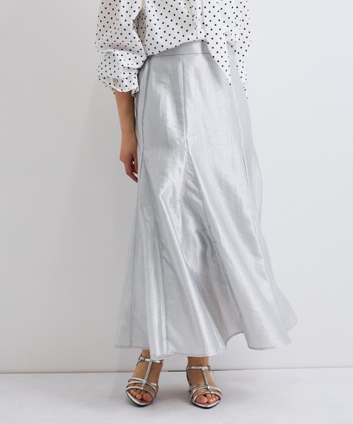 QUEENS COURT（クイーンズコート）の「シャイニートリコットスカート≪手洗い可能≫（スカート・レディース・チャコールグレー/シルバー系その他/ピンク・M）」の22枚目の写真