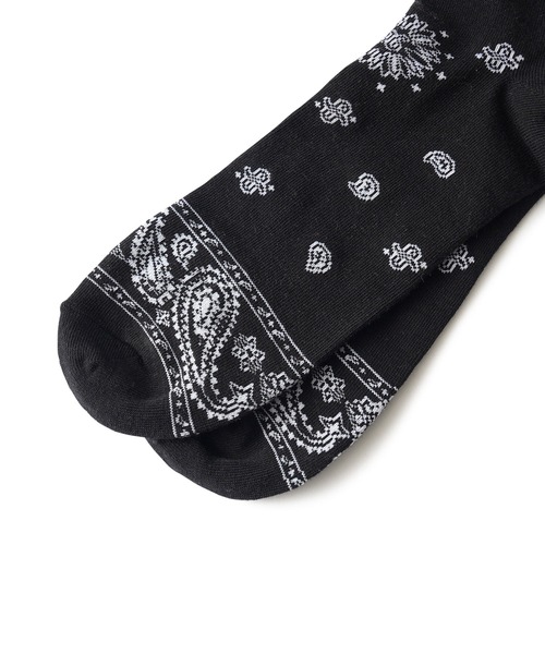 Subciety（サブサエティ）の「Bandanna socks（ソックス/靴下・メンズ・ブラック/ホワイト・FREE）」の6枚目の写真