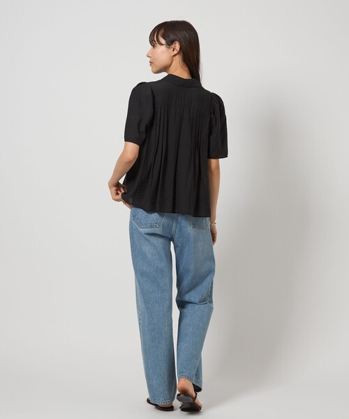 EMMEL REFINES（エメルリファインズ）の「＜EMMEL REFINES＞EM ピンタック ショートスリーブ ブラウス（シャツ/ブラウス・レディース・オフホワイト/ブラック・FREE）」の9枚目の写真