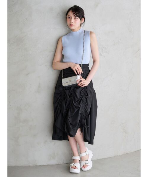 MERCURYDUO（マーキュリーデュオ）の「ノースリーブニット（ニット/セーター・レディース・オフホワイト/ライム/ブラック/ライトブルー・FREE）」の5枚目の写真