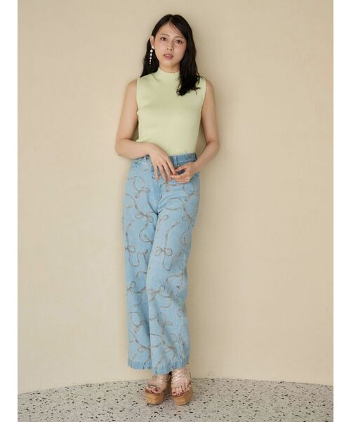 MERCURYDUO（マーキュリーデュオ）の「ノースリーブニット（ニット/セーター・レディース・オフホワイト/ライム/ブラック/ライトブルー・FREE）」の8枚目の写真