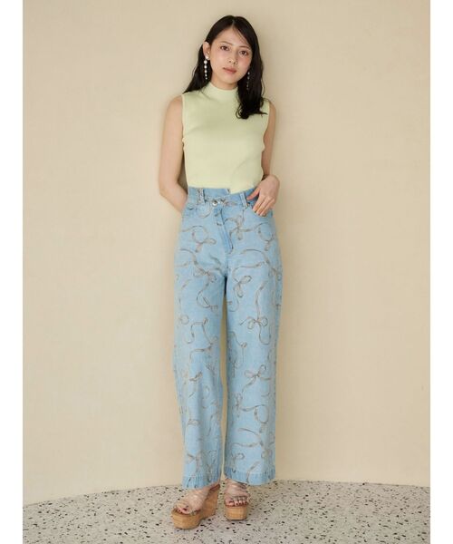 MERCURYDUO（マーキュリーデュオ）の「ノースリーブニット（ニット/セーター・レディース・オフホワイト/ライム/ブラック/ライトブルー・FREE）」の9枚目の写真