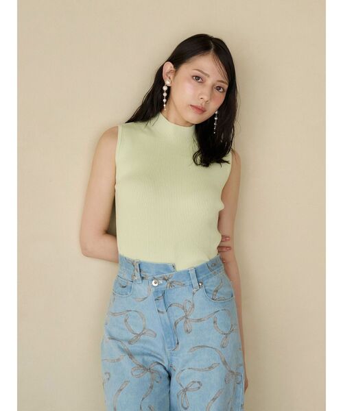 MERCURYDUO（マーキュリーデュオ）の「ノースリーブニット（ニット/セーター・レディース・オフホワイト/ライム/ブラック/ライトブルー・FREE）」の10枚目の写真