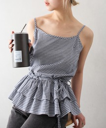 SpRay（スプレイ）の「シュシュ付チェックキャミワンピース（ワンピース）」