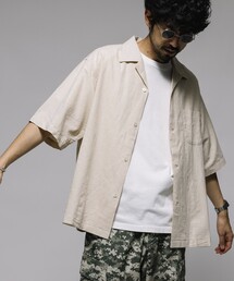 HINSON | HINSON/ヒンソン コットンリネン オープンカラー ショートスリーブシャツ(シャツ/ブラウス)