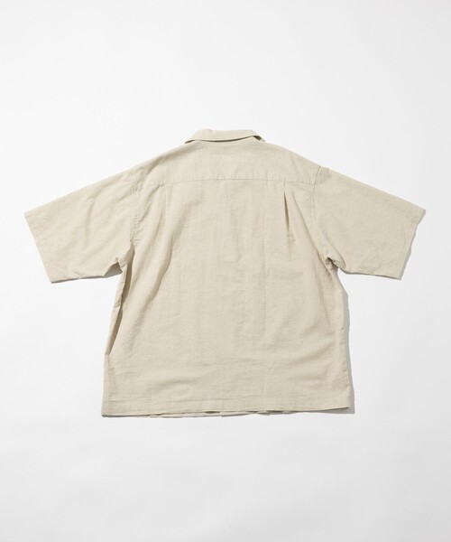 HINSON(ヒンソン)の「HINSON/ヒンソン コットンリネン オープンカラー ショートスリーブシャツ(シャツ/ブラウス・メンズ・サックスブルー/オリーブ/オフホワイト/ブラック・LARGE/MEDIUM)」の10枚目の写真