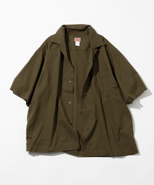 HINSON(ヒンソン)の「HINSON/ヒンソン コットンリネン オープンカラー ショートスリーブシャツ(シャツ/ブラウス・メンズ・サックスブルー/オリーブ/オフホワイト/ブラック・LARGE/MEDIUM)」の12枚目の写真