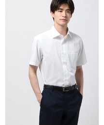 半袖ワイシャツ ノンアイロンストレッチ 3BLOCK ワイドカラー BASIC ドレスシャツ