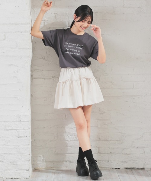 UVカット】リボン付プリントTシャツ（Tシャツ/カットソー