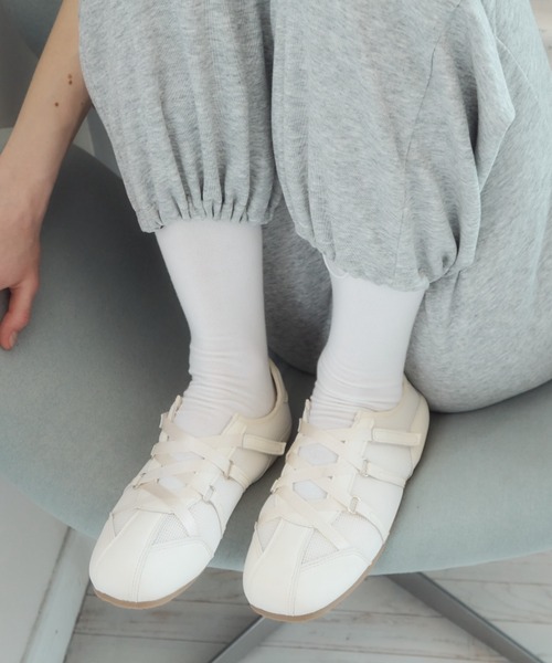 Birthday room レースアップバレエスニーカー シルバー　Ｍ レースアップバレエスニーカー/lace‐up ballet sneakers（スニーカー