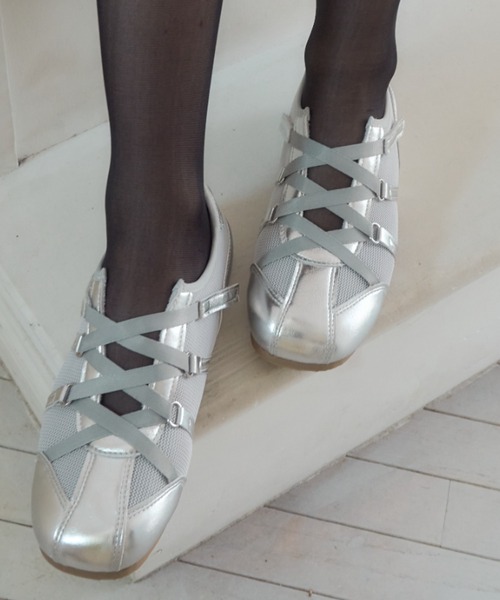 Birthday room（バースデイルーム）の「レースアップバレエスニーカー/lace‐up ballet sneakers（スニーカー・レディース・シルバー/アイボリー/ピンク・SMALL/MEDIUM/LARGE）」の17枚目の写真