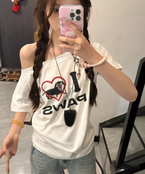 セール】SORRY BOYS I LOVE CATS ハート プリント 古着風 半袖 T