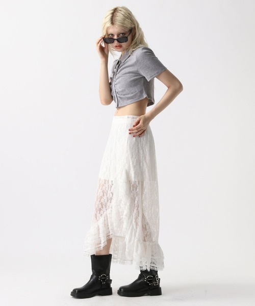 FOREVER 21（フォーエバー トゥエンティーワン）の「【2025SS】シャーリングポロＴシャツ（Tシャツ/カットソー・レディース・ホワイト/グレー/ブラック・FREE）」の16枚目の写真