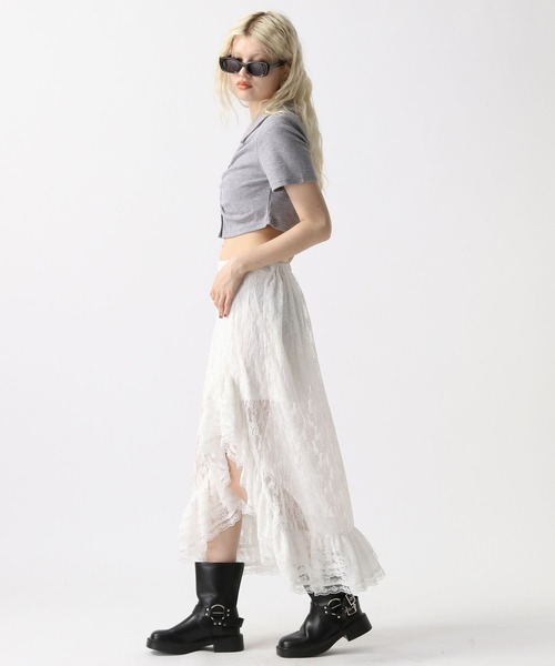 FOREVER 21（フォーエバー トゥエンティーワン）の「【2025SS】シャーリングポロＴシャツ（Tシャツ/カットソー・レディース・ホワイト/グレー/ブラック・FREE）」の15枚目の写真