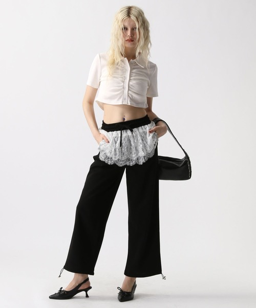 FOREVER 21（フォーエバー トゥエンティーワン）の「【2025SS】シャーリングポロＴシャツ（Tシャツ/カットソー・レディース・ホワイト/グレー/ブラック・FREE）」の13枚目の写真