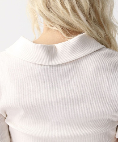 FOREVER 21（フォーエバー トゥエンティーワン）の「【2025SS】シャーリングポロＴシャツ（Tシャツ/カットソー・レディース・ホワイト/グレー/ブラック・FREE）」の22枚目の写真