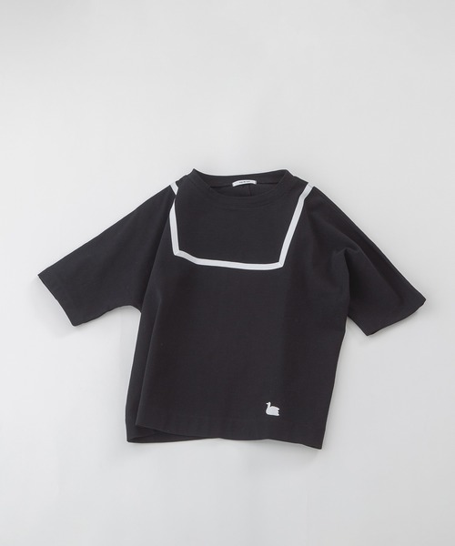 Cloche USコットンユーカリプリントTシャツ セール】Cloche USコットンテープたたきセーラーTシャツ（T