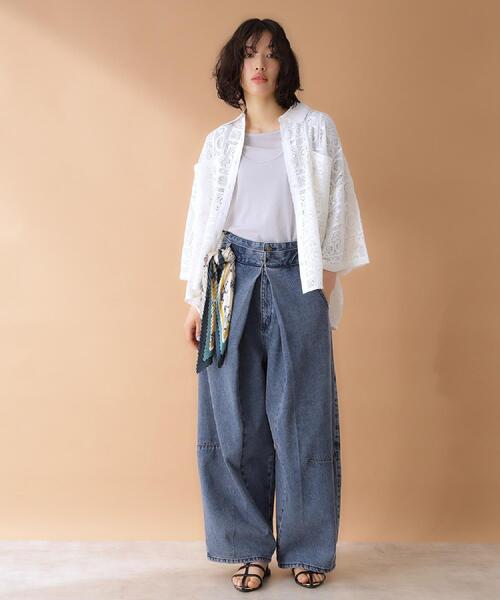 THE SHOP TK (ザ ショップ ティーケー )の「総レースシャツ【洗える】(シャツ/ブラウス・レディース・オフホワイト/ブラック・99)」の5枚目の写真