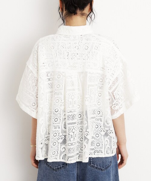 THE SHOP TK (ザ ショップ ティーケー )の「総レースシャツ【洗える】(シャツ/ブラウス・レディース・オフホワイト/ブラック・99)」の17枚目の写真