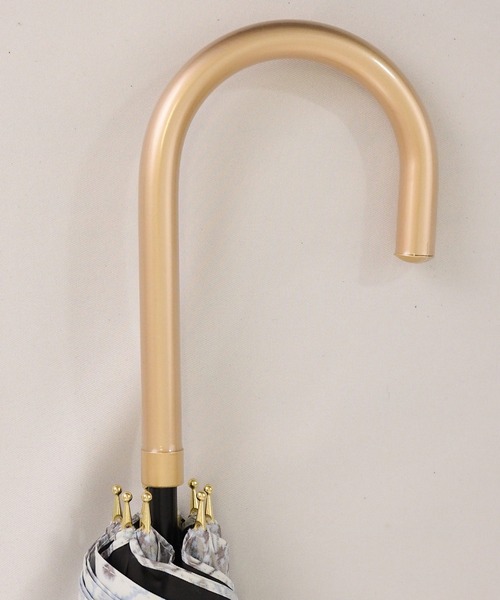 macocca（マコッカ）の「完全遮光 日傘 晴雨兼用 Paraffi パラフィ ショート傘 軽量  ダマスク柄（長傘・レディース・グレー/ブルー・FREE）」の8枚目の写真